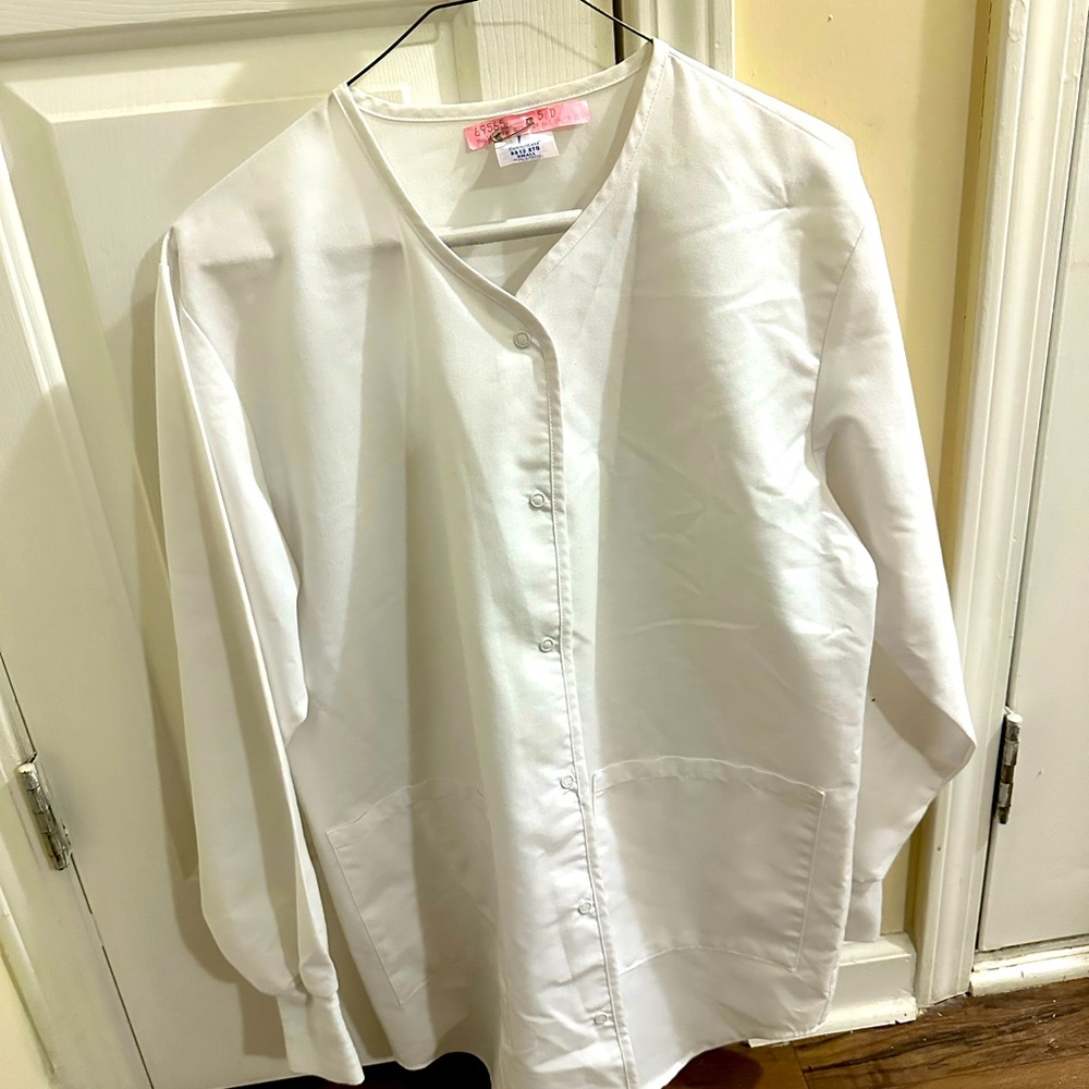 White uniform scrub jacket